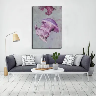 DRUK NA PŁÓTNIE Z APLIKACJAMI MEDUZA -A- 80X3,8X120 cm